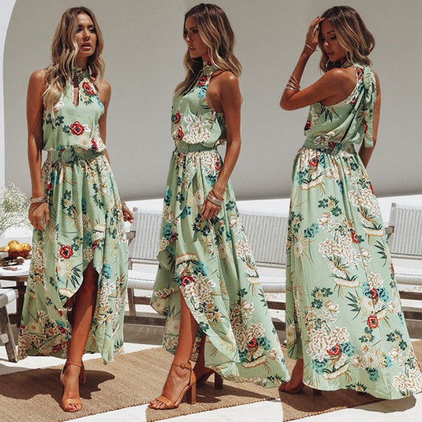 NAOMI Halter Floral Dress