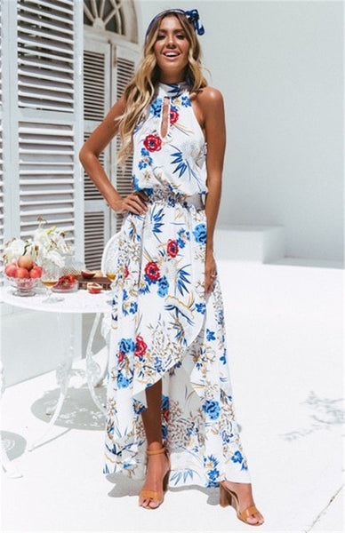 NAOMI Halter Floral Dress