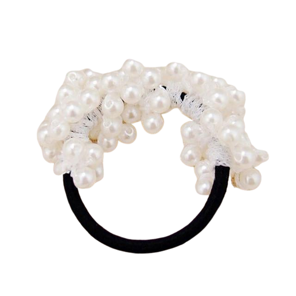 Fashion Women scrunchies flower beaded pearl headband