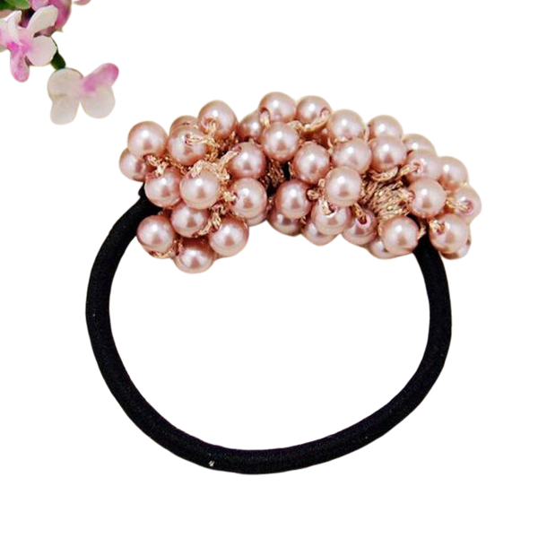 Fashion Women scrunchies flower beaded pearl headband