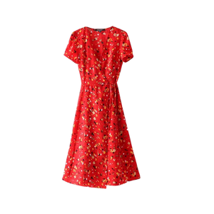 Bohemian vintage red dress