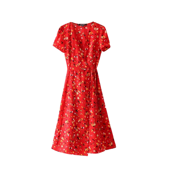 Bohemian vintage red dress