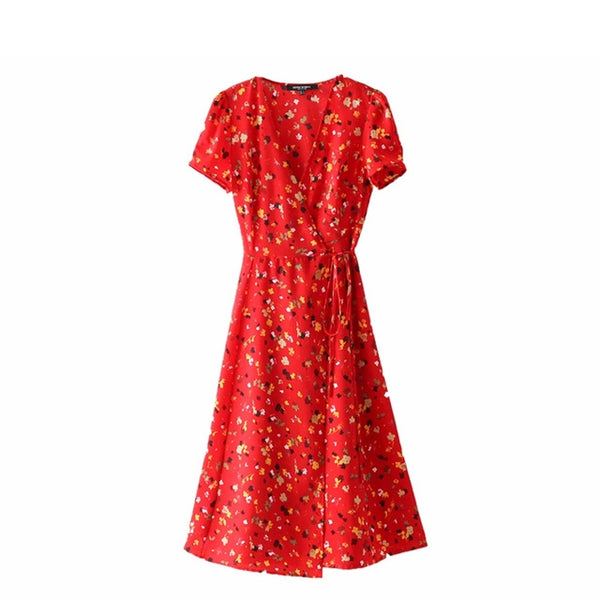 Bohemian vintage red dress