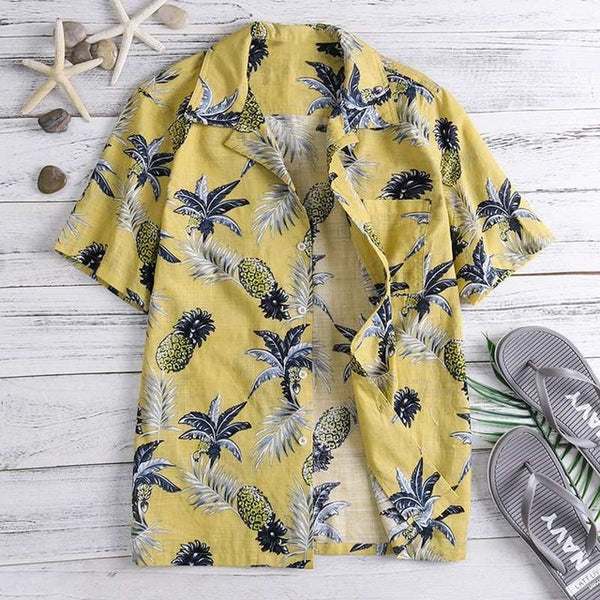 JAKE Eye-Catching Hawaiian Polo Shirt