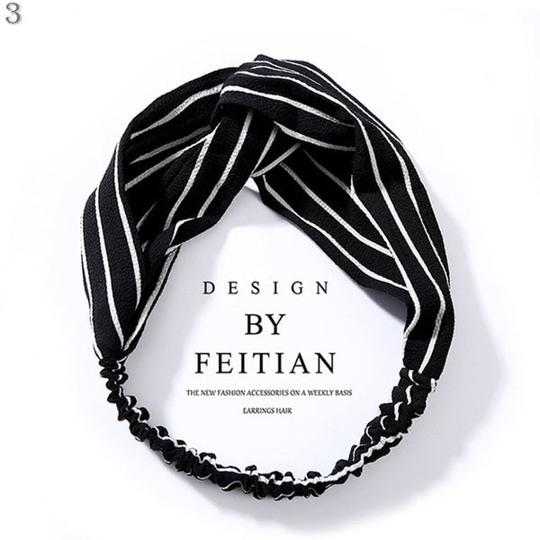 Women Soft Headbands Vintage Cross Knot  Bandanas