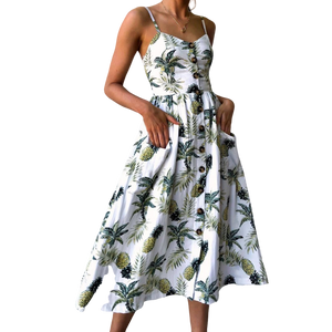 AURORA Boho Floral Print Summer Dress