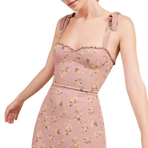 MARIA Summer Sexy Pink Print Short Dress