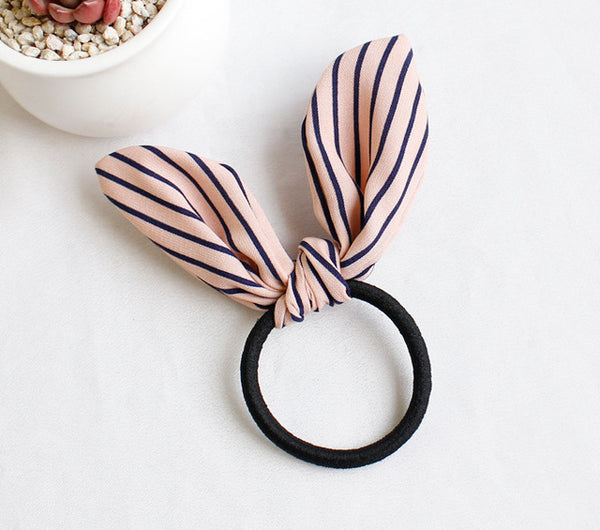 Woman Lovely Rabbit Ear Scrunchies Cute Hair Ties