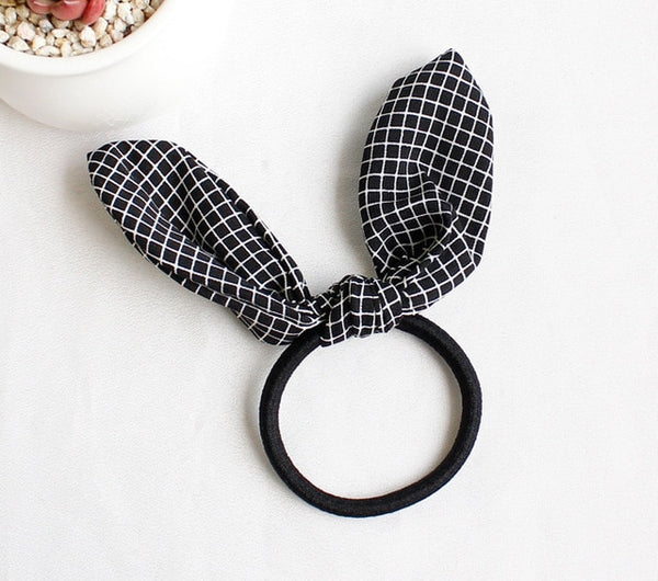 Woman Lovely Rabbit Ear Scrunchies Cute Hair Ties