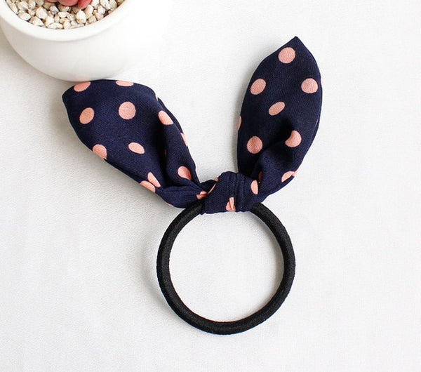 Woman Lovely Rabbit Ear Scrunchies Cute Hair Ties