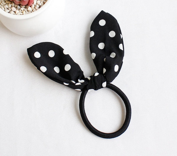 Woman Lovely Rabbit Ear Scrunchies Cute Hair Ties