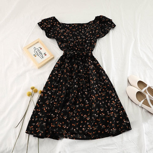 CAROLINE Ruffle Floral Dress