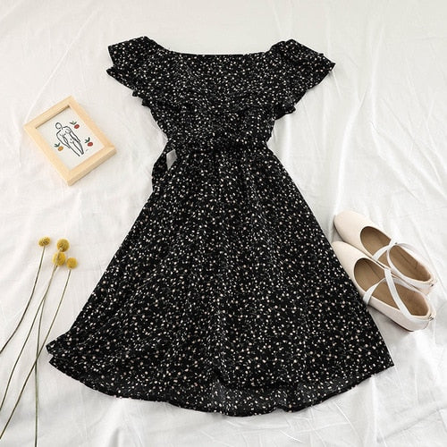 CAROLINE Ruffle Floral Dress