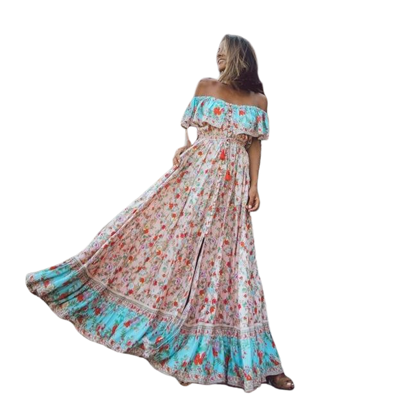 ALIYAH Off Shoulder Bohemian Dress