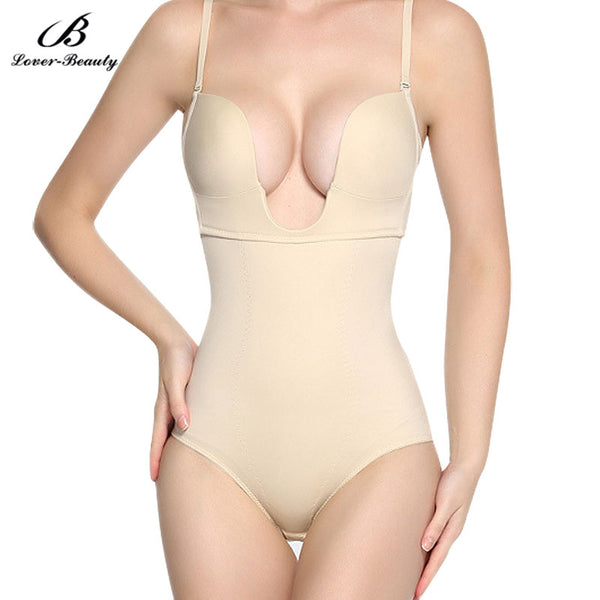 Women's Seamless Firm Control Shapewear U Plunge Body Suit Bikini