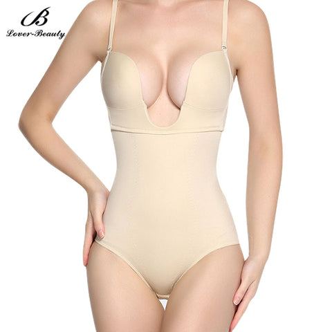 Women's Seamless Firm Control Shapewear U Plunge Body Suit Bikini