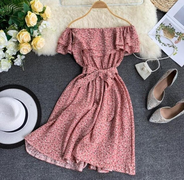 MARGARITA Pink Off-shoulder Dress