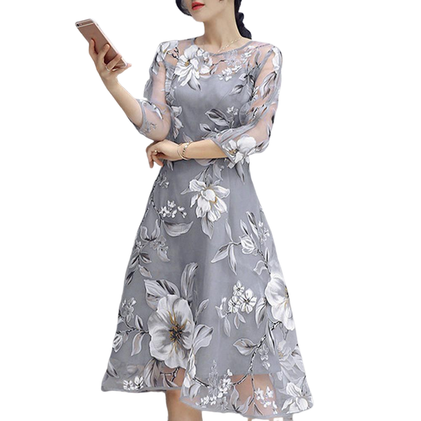 ELLE Summer Elegant Floral Print Dress