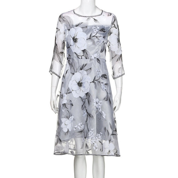 ELLE Summer Elegant Floral Print Dress