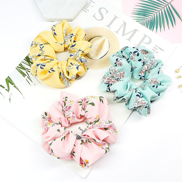 Flower Hair Scrunchies Hairband Summer Turban