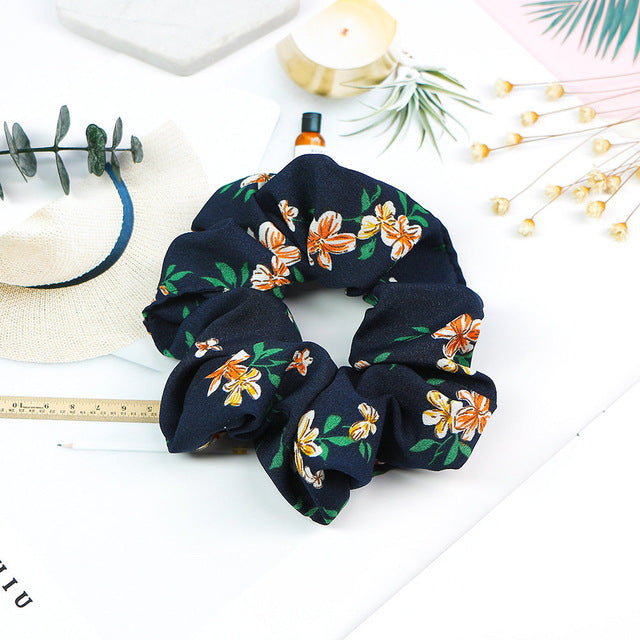 Flower Hair Scrunchies Hairband Summer Turban