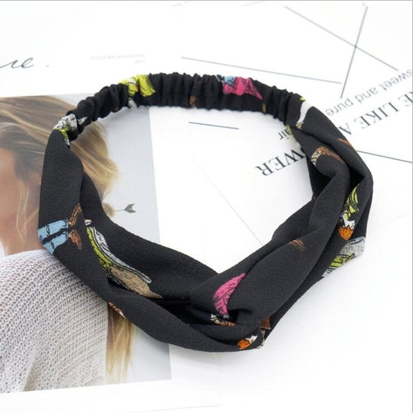 Fashion Fabric Cross Knotted Turban Bow Hair Bands