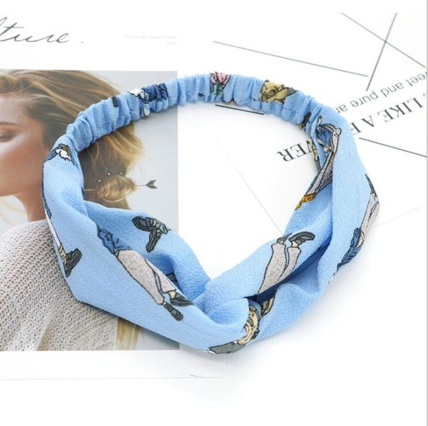 Fashion Fabric Cross Knotted Turban Bow Hair Bands