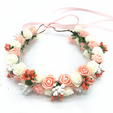 Small Rose Flower Crown Floral Headband