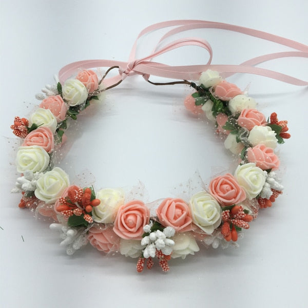 Small Rose Flower Crown Floral Headband