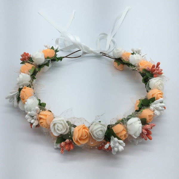 Small Rose Flower Crown Floral Headband