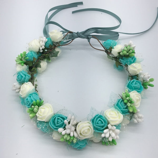 Small Rose Flower Crown Floral Headband