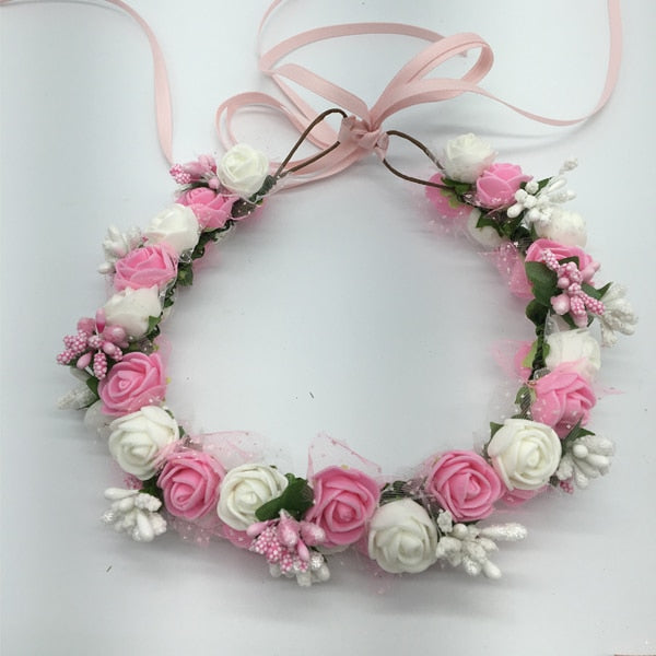 Small Rose Flower Crown Floral Headband