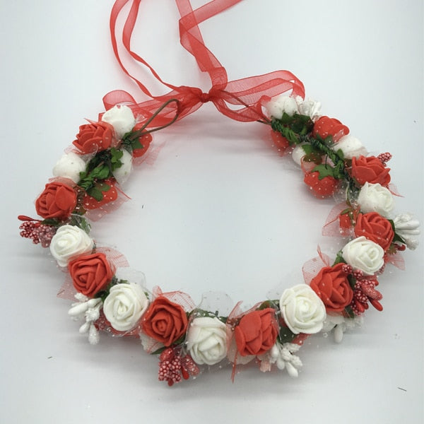 Small Rose Flower Crown Floral Headband