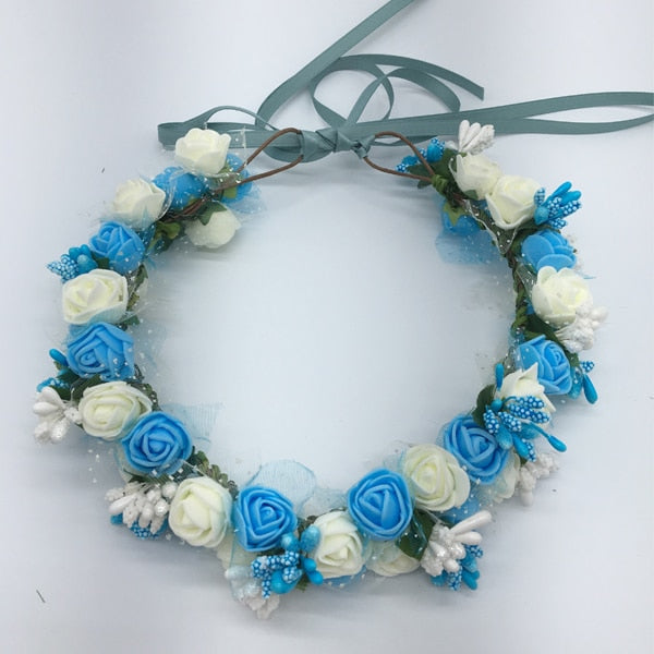 Small Rose Flower Crown Floral Headband