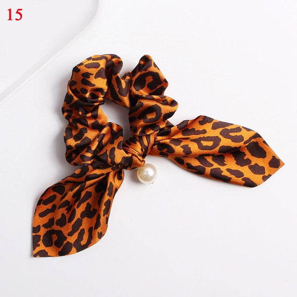 Bohemian Floral Printed Long Streamers Elastic Hair Ribbon Bands